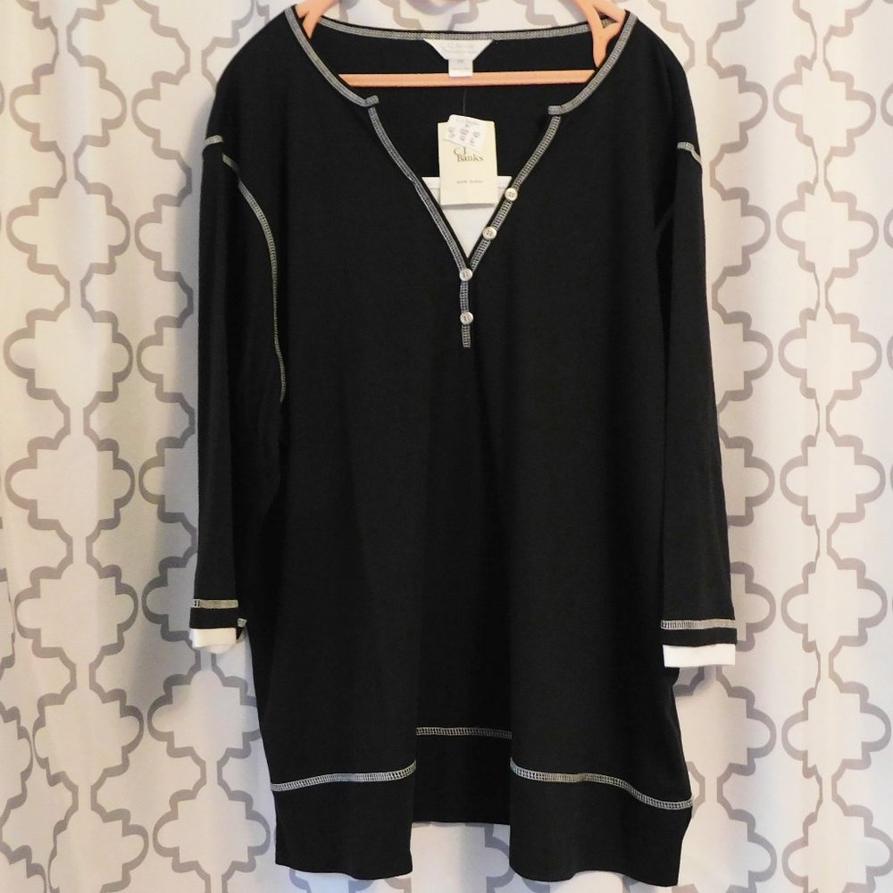 CJ Banks Black & White Boxy Top - 3X/4X (NWT)